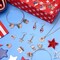 40Pcs/20 Pairs Patriotic Charms, 4th of July Enamel Charms for Jewelry Making, Red White Blue American Flag Independence Day Pendants for Bracelet Necklace Earrings Making